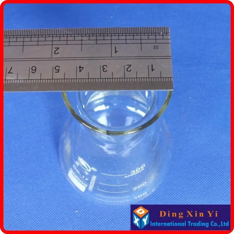 (10pcs/lot)300ml Glass Erlenmeyer Flask 300ml glass conical flask Laboratory use glass triangle flask BORO glass,GG17