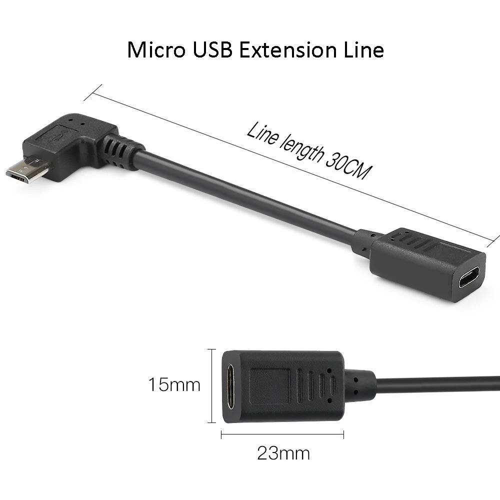 Внешняя передача данных для DJI OSMO Pocket 2 Micro USB Type C коннектор 30 см 90 градусный