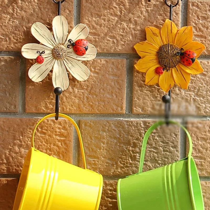 European Resin Flower Hook Ornaments Creative Clothing Store Door Wall Decoration Coat Key Holder Household Hanger Hooks | Дом и сад