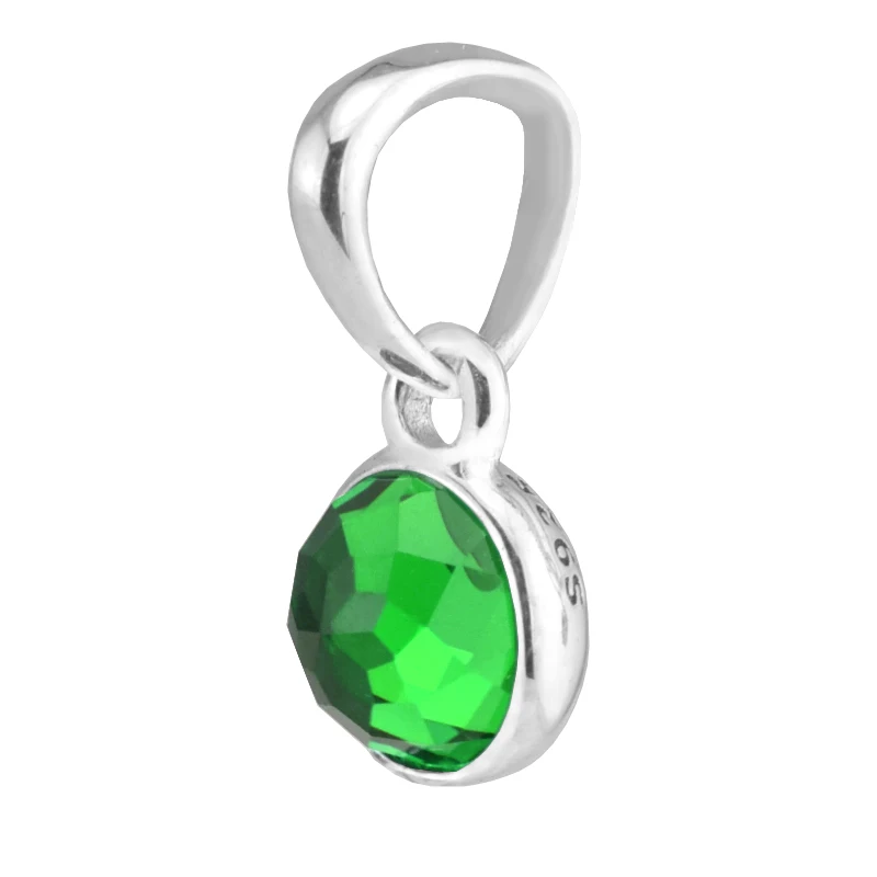 

Fits for Europe Bracelets May Droplet Charms with Royal Green Crystal 925 Sterling Silver Beads Jewelry Free Shipping