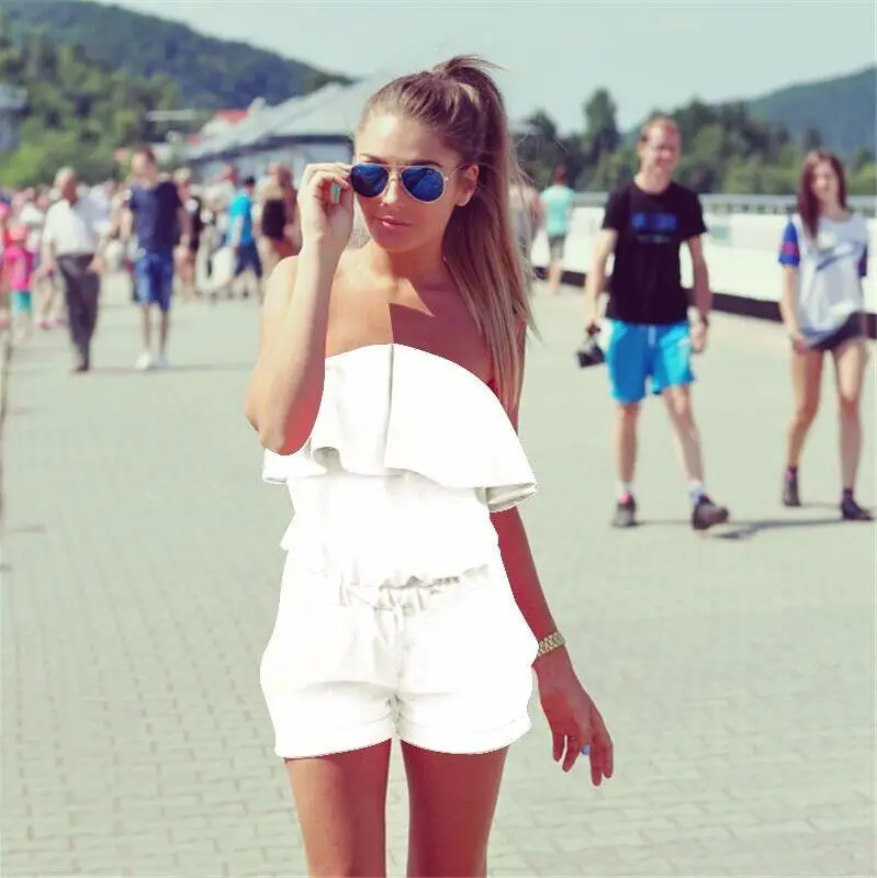 Женский Облегающий комбинезон JOYINPARTY красный мини с открытыми плечами и вырезом