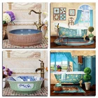 Алмазная 5D картина сделай сам с полными квадратнымикруглыми стразами, вышивка 3D Стразы для ванной комнаты, домашний декор