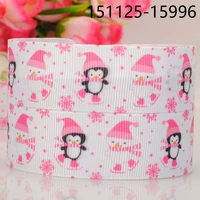 print grosgrain 50 yards 78 22 mm cute penguin tape ribbon merry christmas for holiday party decoration