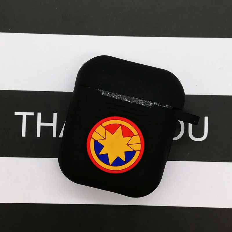 Популярный мультяшный беспроводной Чехол для наушников для Apple AirPods, силиконовый чехол для зарядки наушников s для Airpods 2, защитный чехол - Цвет: black Surprise cap