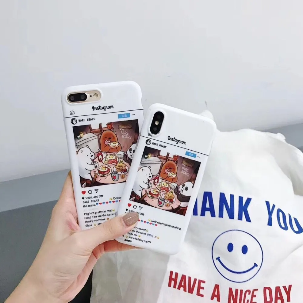 ORYKSZ блеск Чехол Для Телефона iPhone 7 8 плюс Носки с рисунком медведя из мультика узор