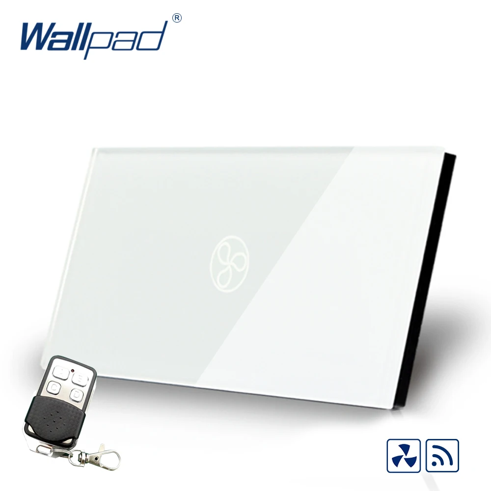 

Smart Home Wallpad US AU Standard Touch Switch AC 110~250V RF Tech Remote Fan Speed Regulator Wall Switch With Remote Controller