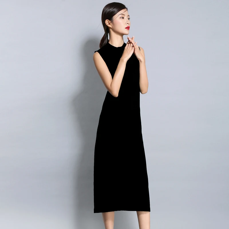 

Spring Autumn Women long Cashmere Sweaters and Pullovers Fashion O-neck Wool Vest Female Knit Wear Ladies Tops D195
