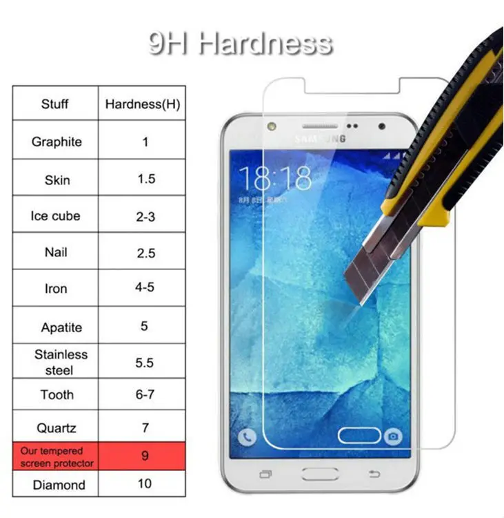 2.5D Arc твердость 9H Защита экрана для Samsung J1 Mini J2 J3 J5 J7 Prime A3 A5 A7 A8 2017 2016 Премиум