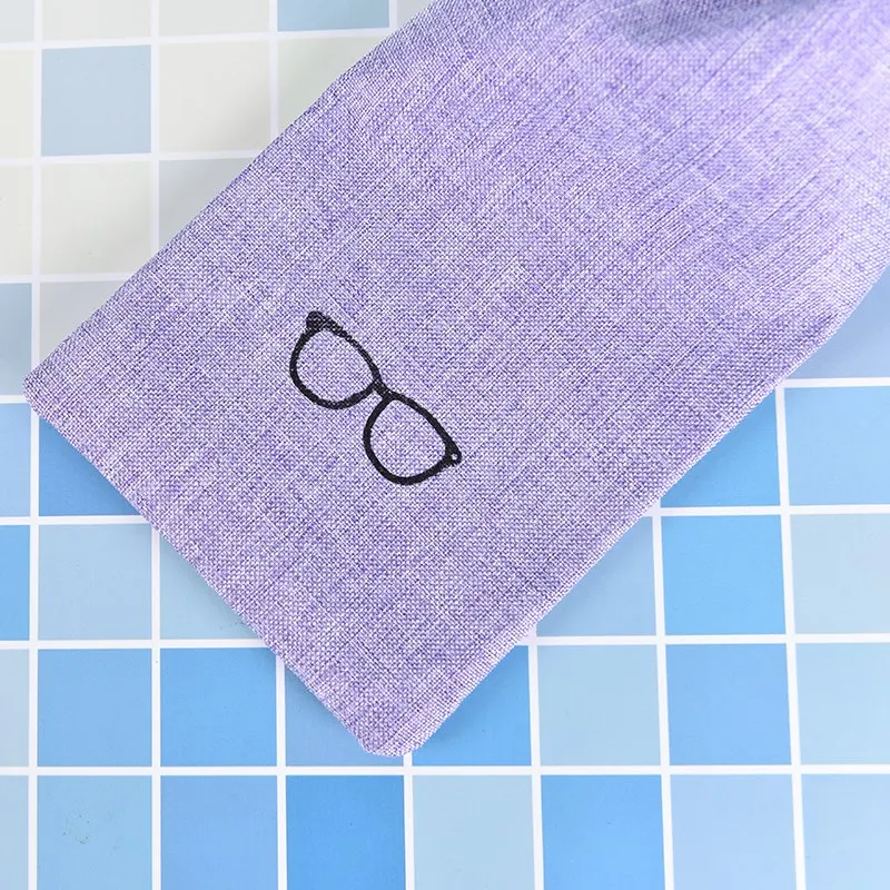 3 цвета Портативный льняной ткани солнцезащитные очки мешок гладкая поверхность