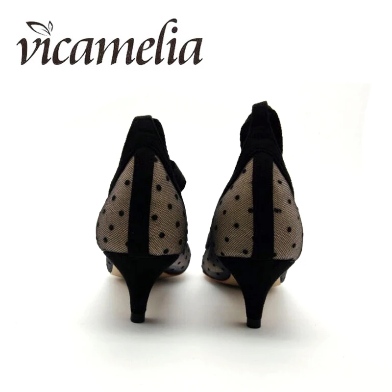 Vicamelia/модельные туфли на среднем каблуке с волнистым узором острым носком из