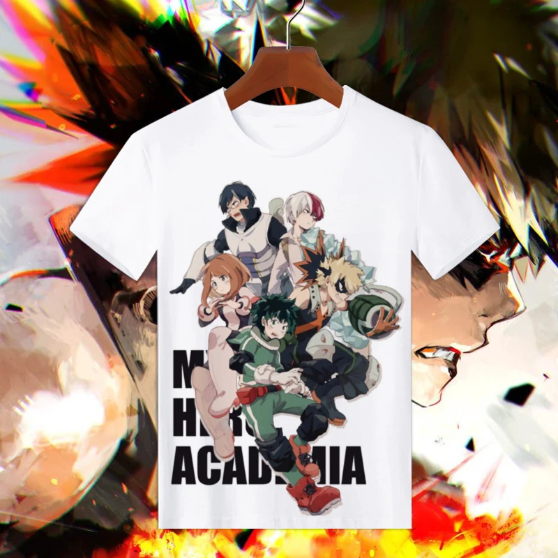 Футболка с принтом My Hero academic Boku no топы короткими рукавами Harajuku Yoh Asakura Midoriya Izuku