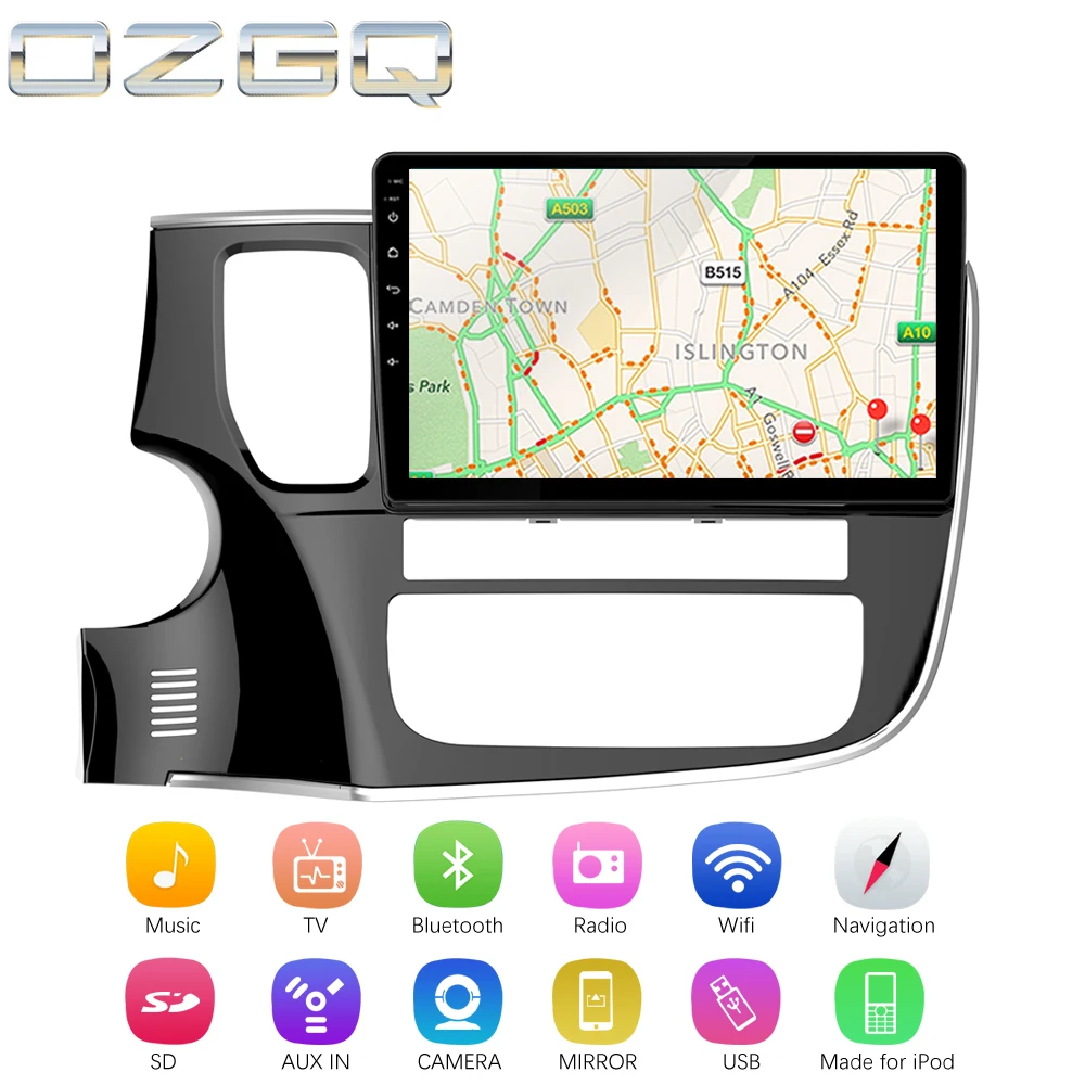 OZGQ Android 7 1 Автомобильный плеер для Mitsubishi Outlander 2012 2018 Экран Авто GPS навигация BT радио