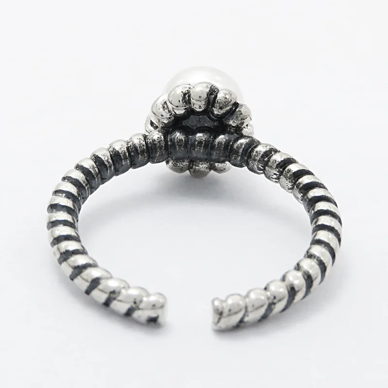 Кольцо в ретро стиле из тайского серебра модное простое кольцо с натуральным