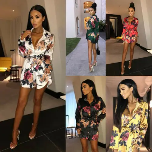 Женское леопардовое мини платье с рюшами v образным вырезом длинными рукавами и