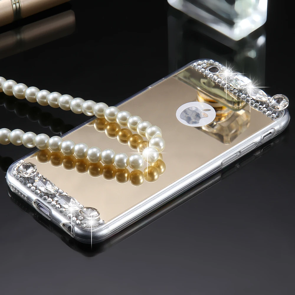 KISSCASE Glitter Mirror Phone Case For iPhone X 7 8 6 6S Plus Diamond Cases 5S 5 SE Back Covers Girl Woman |