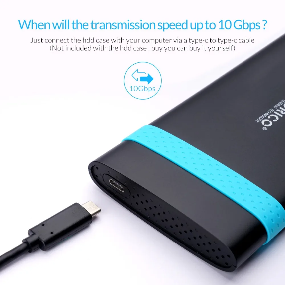 ORICO 2,5 дюйма HDD чехол USB 3,1 Gen 1 type-C To SATA 3,0 Супер Скоростной HDD Box бесплатные инструменты HDD корпус адаптер(2538C3