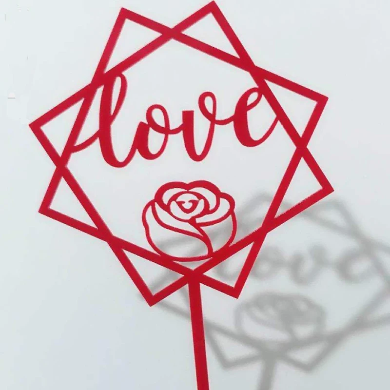 Флаг для торта на день рождения с надписью Love Топпер золотой серебряный Топ флаг
