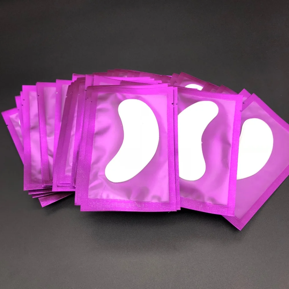 

300pairs purple New Paper Patches Eyelash Under Eye Pads Lash Eyelash Extension Paper Patches Eye Tips Sticker Wraps Tool