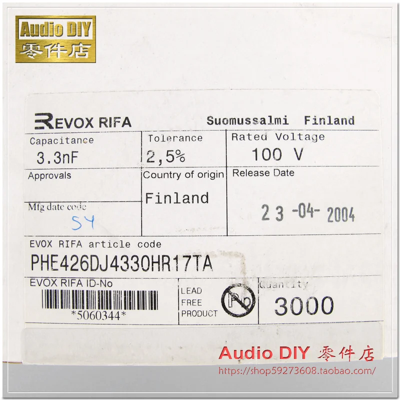 Фотоконденсатор RIFA PHE426 3300pF/2019 V 100 MKP 10 шт./30 шт.|Конденсаторы| |