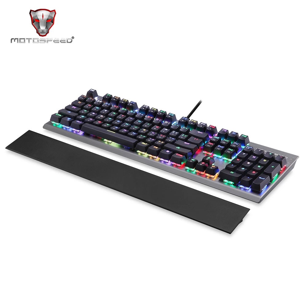Motospeed CK108 игровая клавиатура с 104 кнопками синий переключатель RGB подсветка