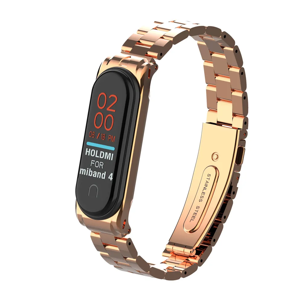 Умный Браслет Xiaomi Mi Band 4 модный ремешок для часов из нержавеющей стали сменный