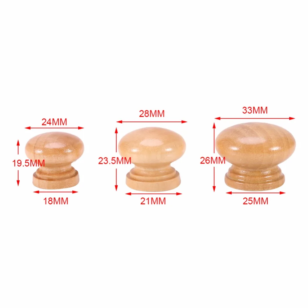 10 шт./лот 3 размера натуральный деревянный шкаф выдвижная ручка для шкафа дверная