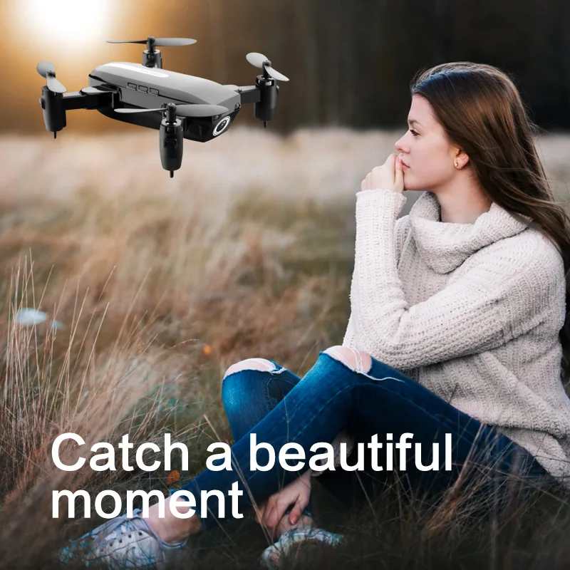 Мини Дроны с камерой HD складной WiFi FPV Карманный селфи Дрон Безголовый режим