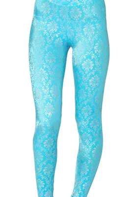 Винтажные Леггинсы для йоги неоновые фиолетовые синие с цветочным принтом