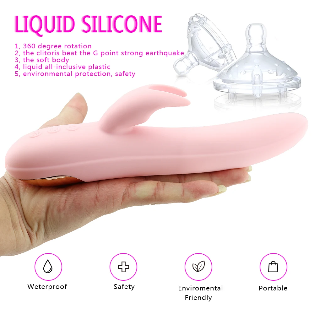 Man nuo 10 Speeds Rabbit Vibrator 360 Degree Rotation Dildo Dual G Spot Clitoral Stimulator Sex Toys for Women | Красота и здоровье