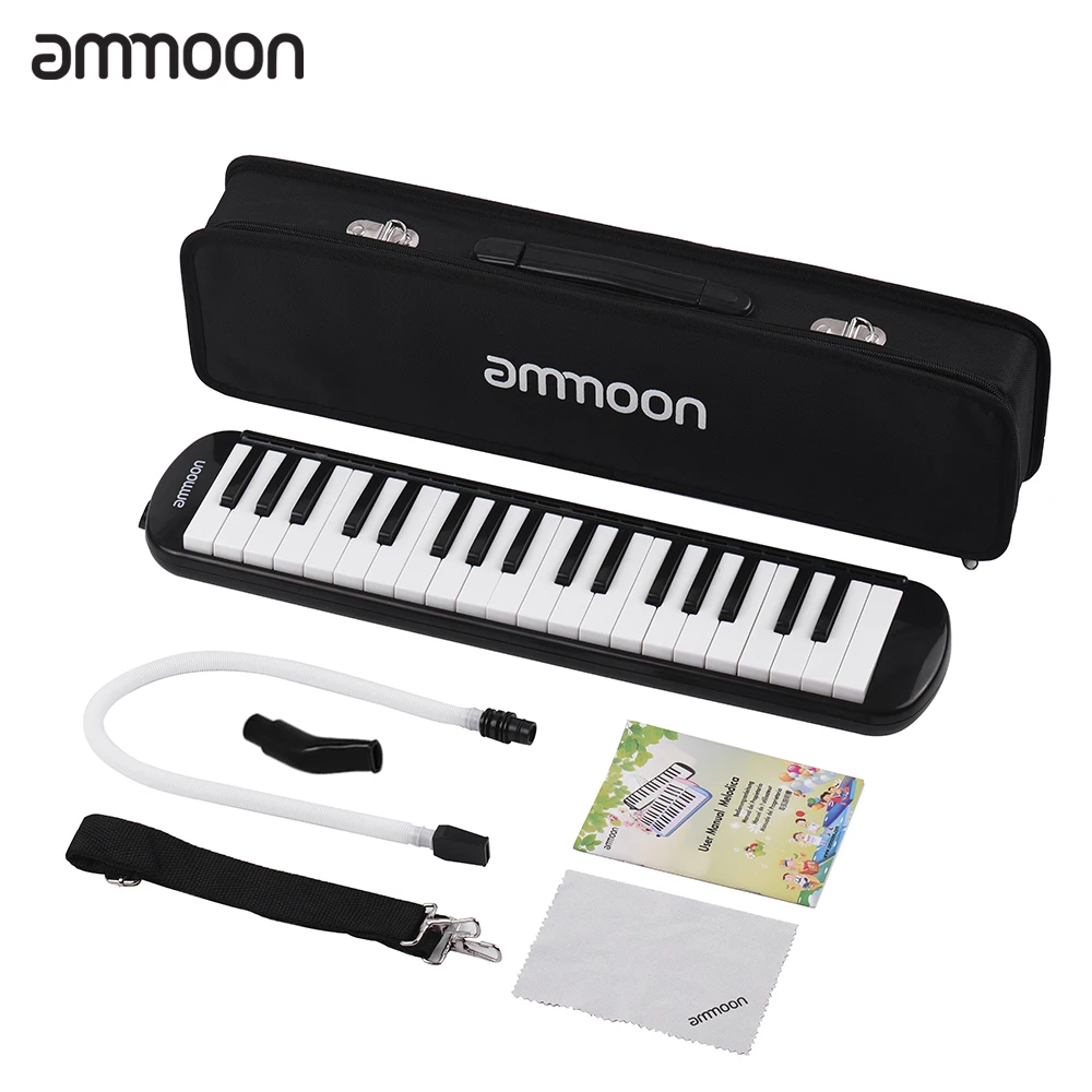 

ammoon 37 Keys Melodica Pianica Piano Style Keyboard Harmonica Mouth Organ with Mouthpiece Cleaning Cloth Case Musical Gift