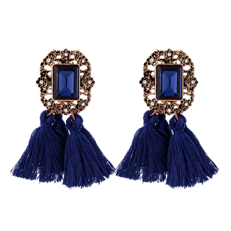 Crystal tassel bohemian earrings 2018 for women fashion jewelry drop | Украшения и аксессуары