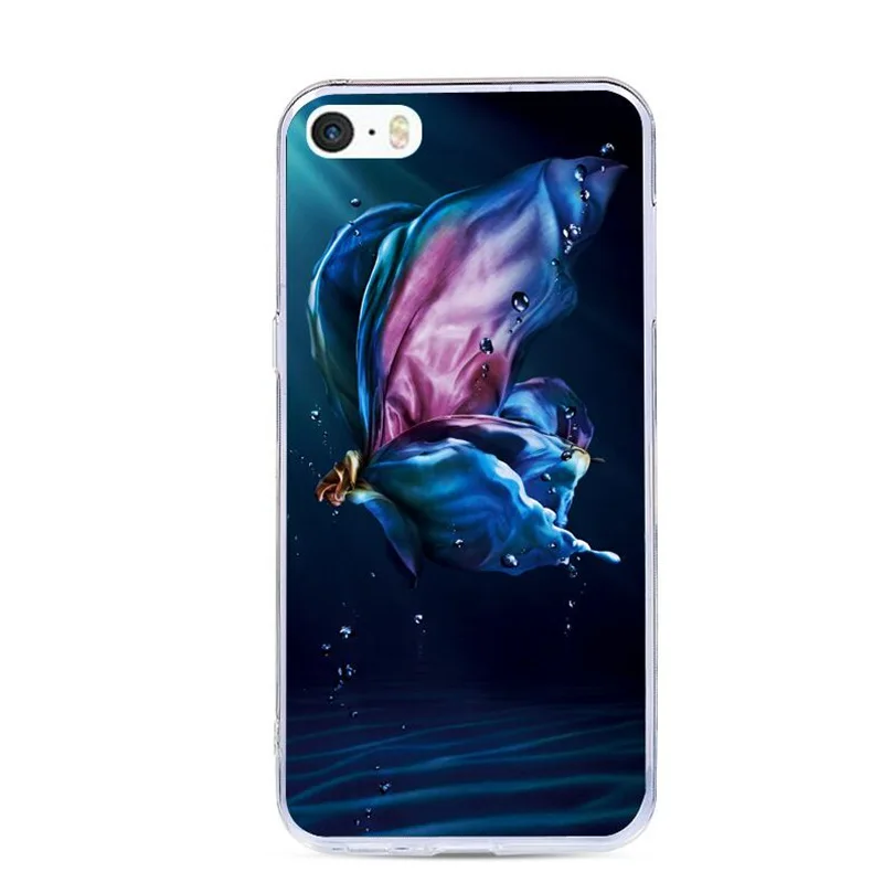 J & R Мягкий чехол для телефона из ТПУ iphone 7 силиконовый с цветком Apple 5 5S SE 6 s 8 plus x 10