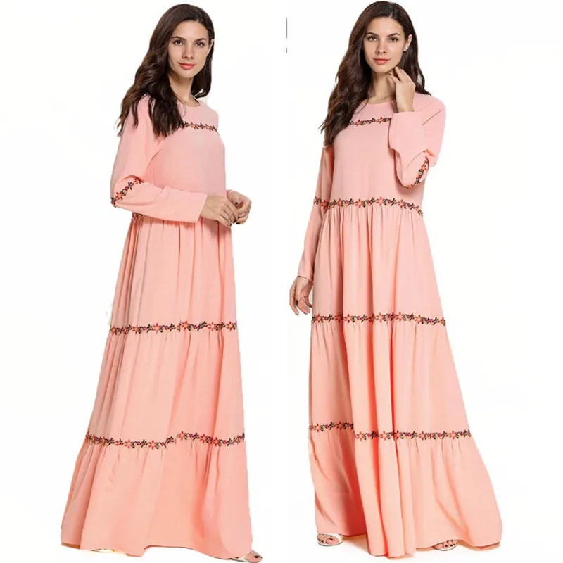 2019 New Summer Autumn Muslim Dress Long Pink Party Evening Modest Islamic Clothing Moroccan Kaftan Turkey Dubai | Тематическая