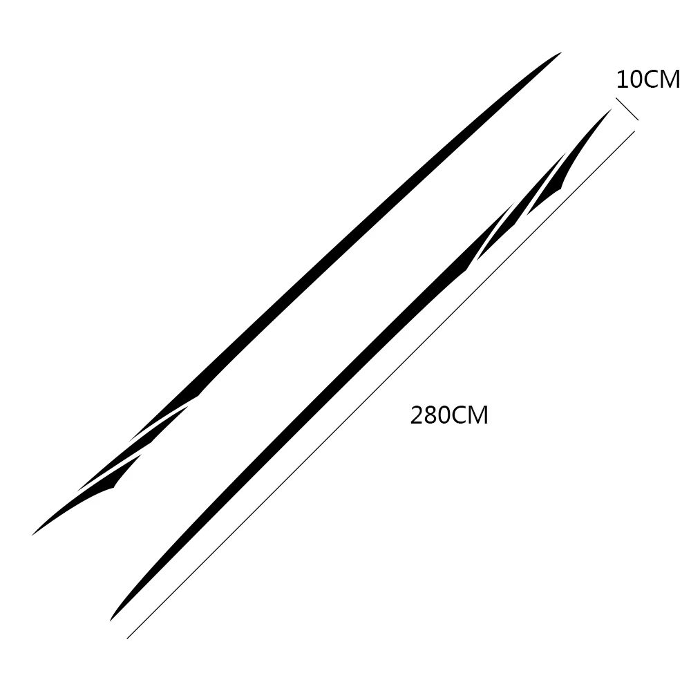 

2pcs For Volkswagen Audi BMW Ford Toyota Nissan Long Stripe Car Stickers Auto Side Vinyl Decals Tuning Car Universal Accessories