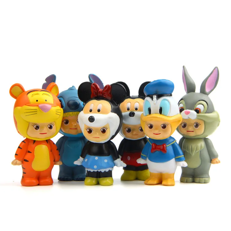 Disney Игрушечные лошадки 6 шт./лот сынок Ангел ПВХ Фигурки Микки и Минни Маус Мышь