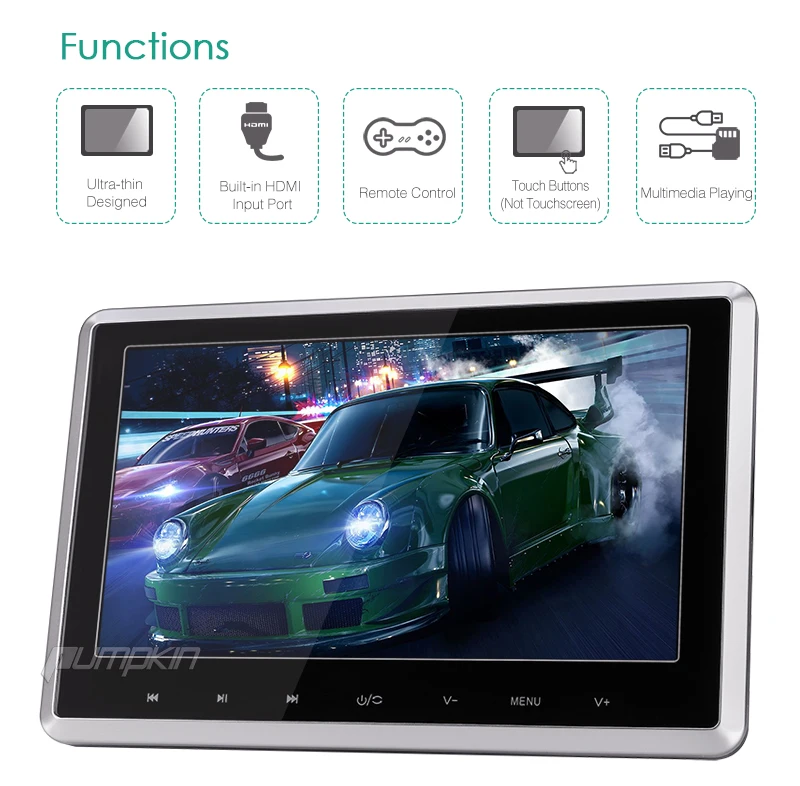 Тыква 10 1 'ƈ шт./лот подголовник автомобиля dvd плеер HD цифровой TFT экран HDMI порт