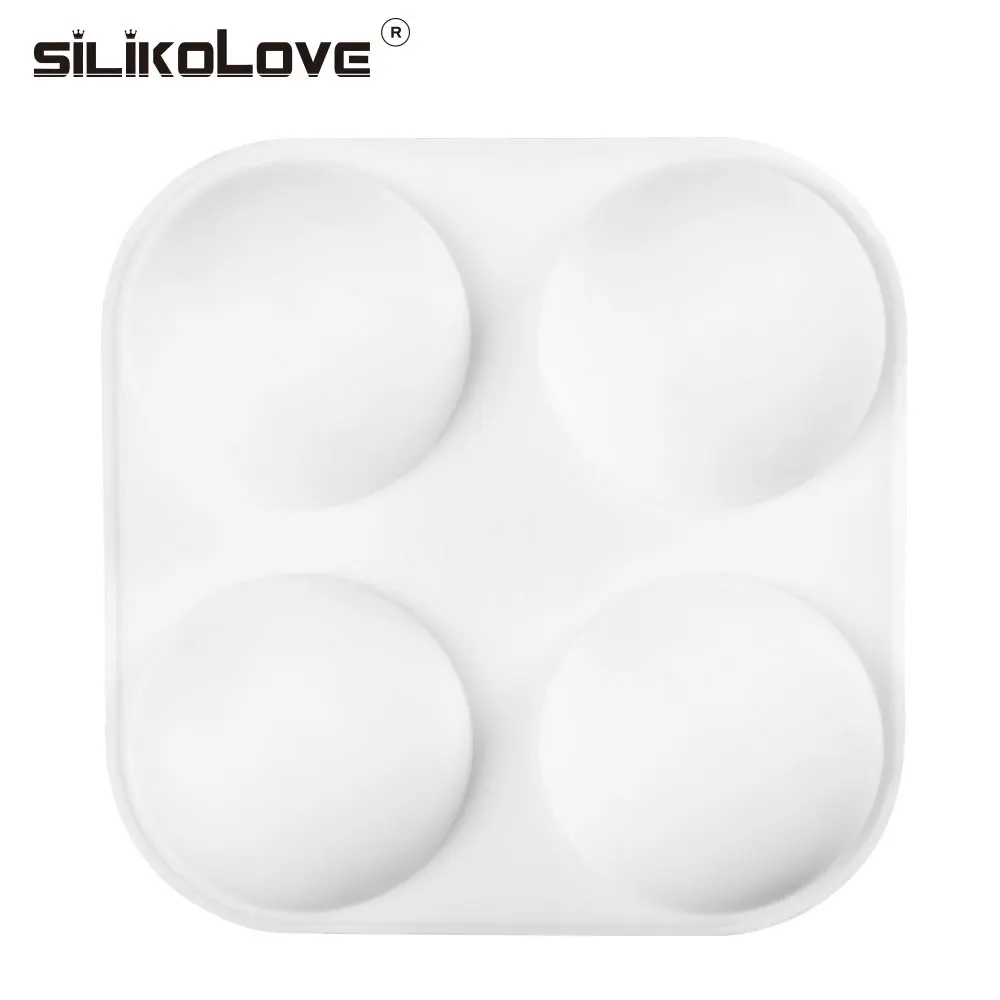 SILIKOLOVE 4 полости 3d виски со льдом кубический шар форма с крышкой DIY для вечеринки для дома и бара коктейльное использование Сфера круглый BPA бесплатно