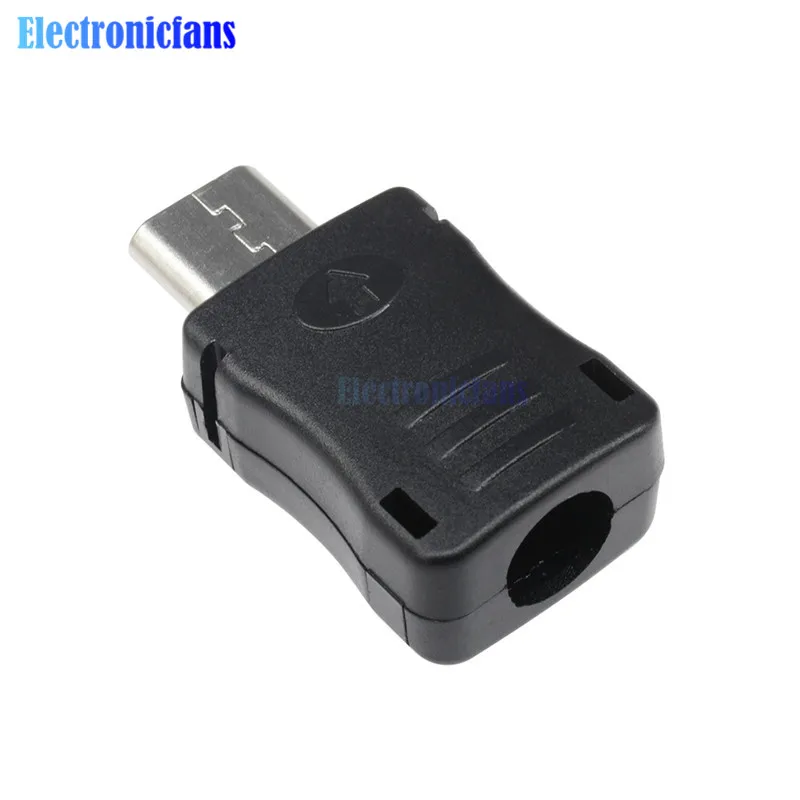 10 шт./лот 5 контактный Т порт штекер Micro USB разъем с пластиковой крышкой для сделай