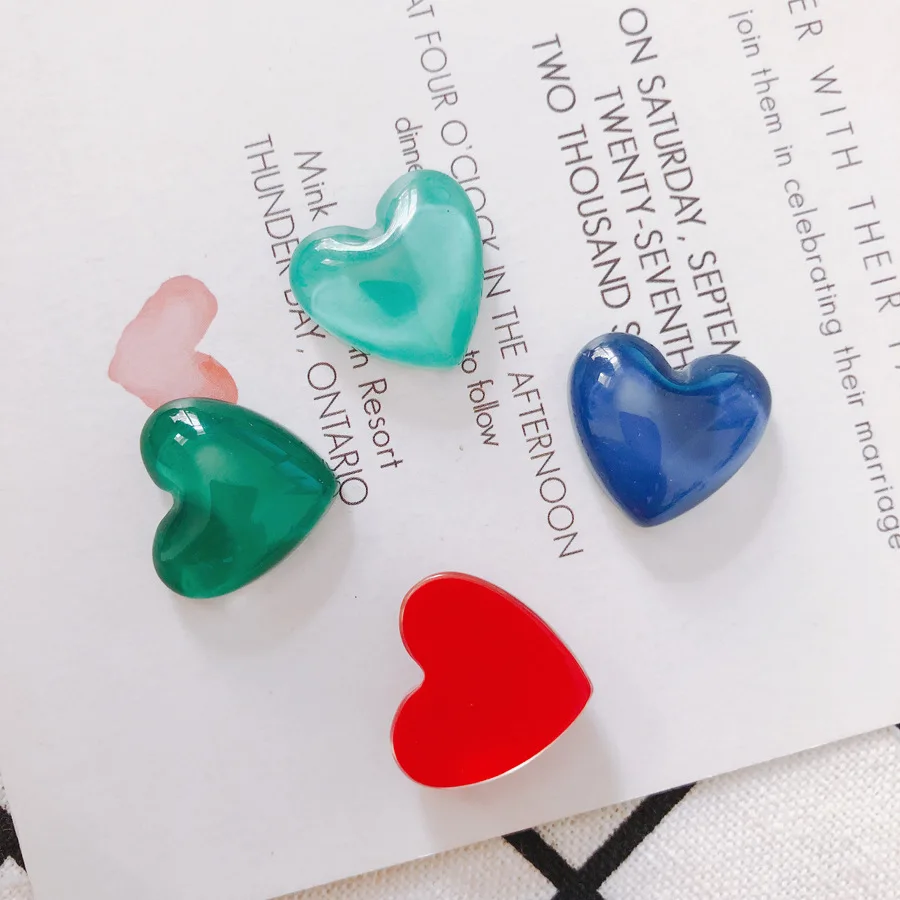 20 шт. 17*18 мм смешанных цветов пластырь в форме сердца из смолы (без отверстия) Подвеска для сережек «сделай сам» модные ювелирные изделия руч...