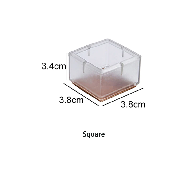 D Square 30-35mm 8 шт Нескользящие силиконовые ножки стула крышки ног колодки мебель стол чехлы протекторы для деревянного пола - Цвет: D Square 30-35mm