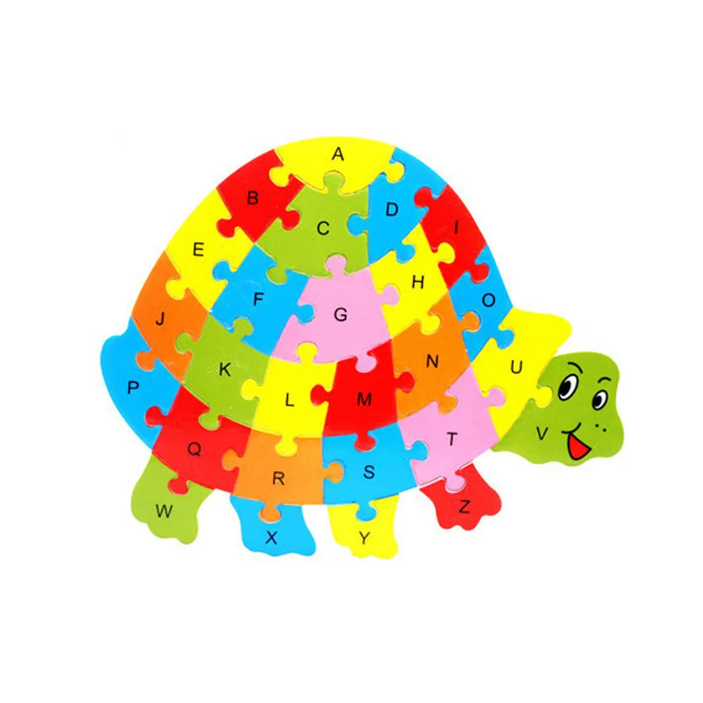 Kids Baby Wooden Wood Animal Puzzle Numbers Alphabet Learning Educational Toy develop counting and identify colours | Игрушки и хобби