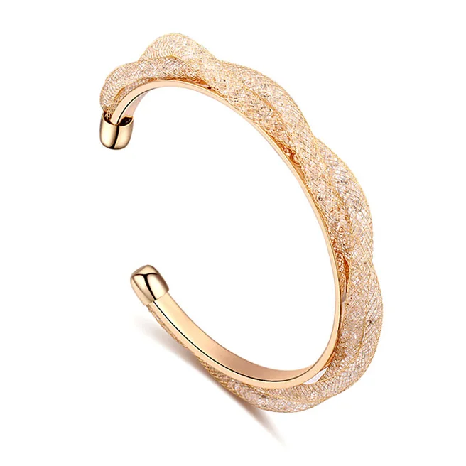 Новый стиль сетчатый браслет и браслеты для женщин полные Австрийские кристаллы