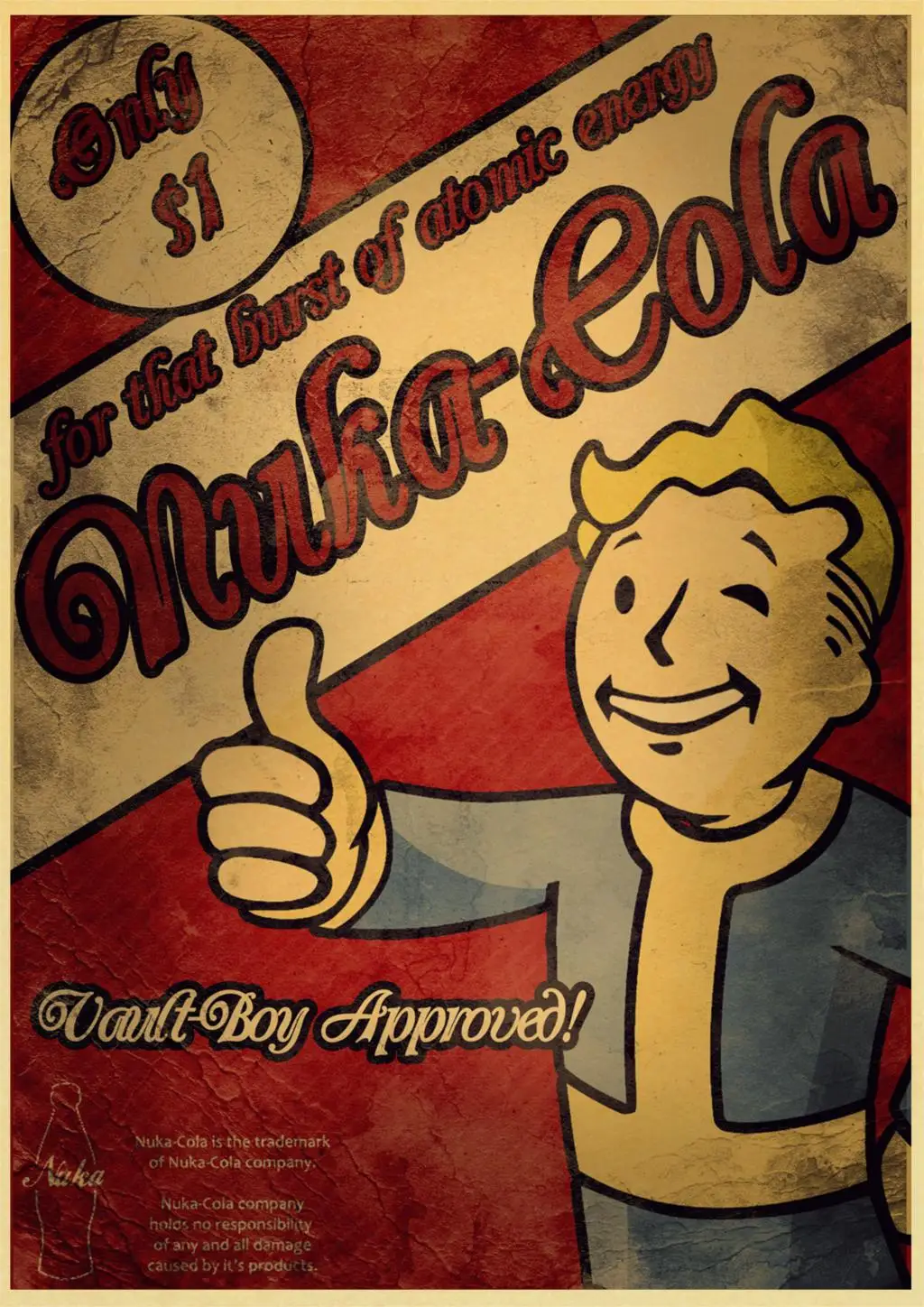 Винтажный бумажный постер Nuka Cola Fallout 2345 настенная живопись украшение для дома 42x30