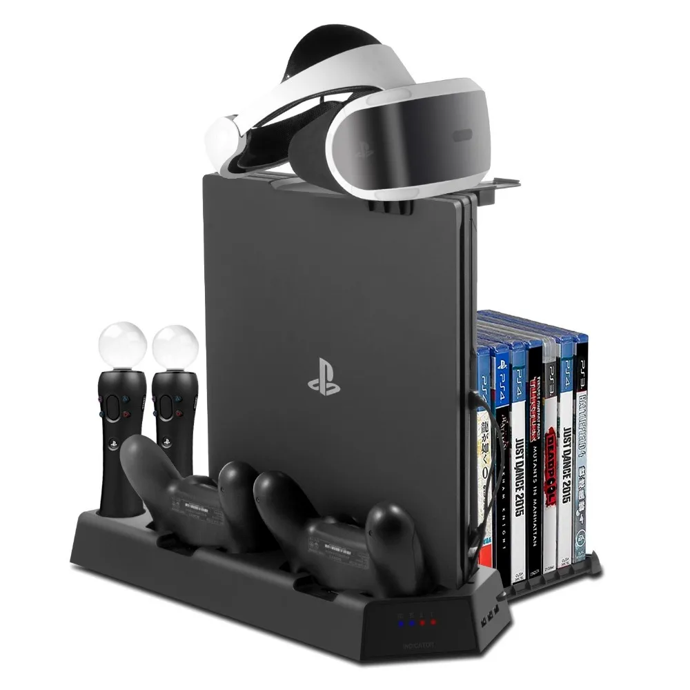 Все в одном PS VR подставка для PS4 тонкий Pro Vertical Stand системы охлаждения fan Controller