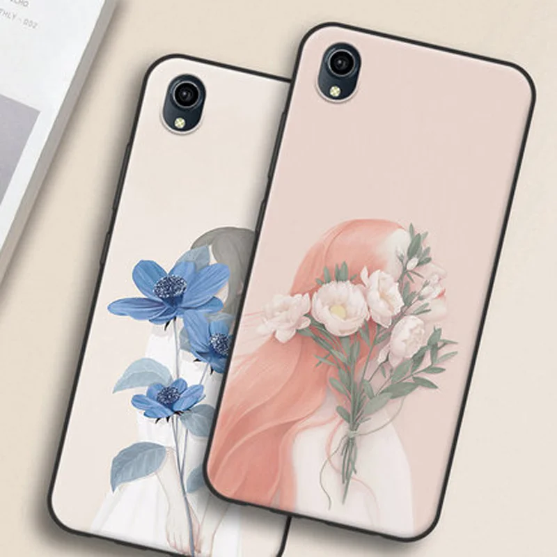 ДЛЯ vivo Y91 Y91C чехол vivo Y91 Drop-proof анти-капля Матовый Мягкий ТПУ силиконовый чехол HD цветочный узор для девочки ЧЕХОЛ ДЛЯ vivo Y91 C