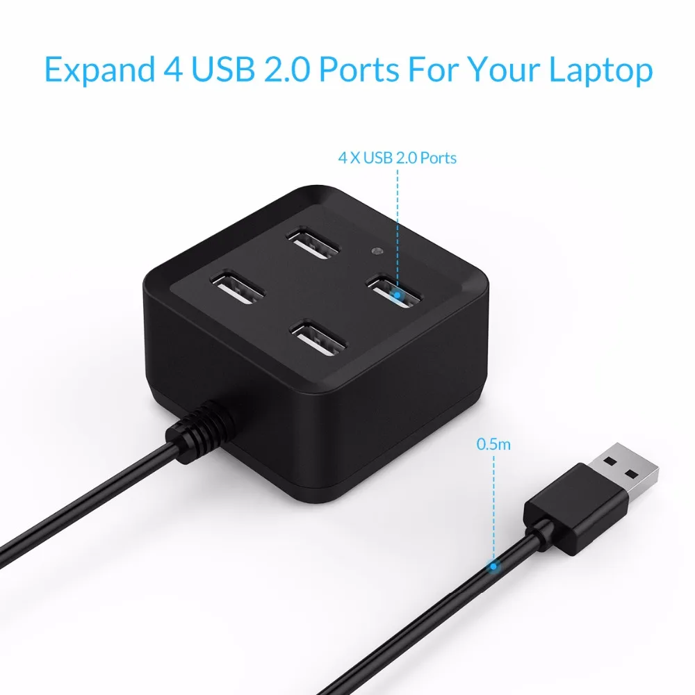 Высокоскоростной Концентратор ORICO USB 2 0 с 4 портами мини концентратор защитой от