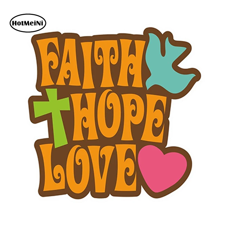 HotMeiNi Car Styling Sticker Faith Hope Love Vinyl Laptop Travel Luggage Waterproof Accessories 13 x cm | Автомобили и мотоциклы