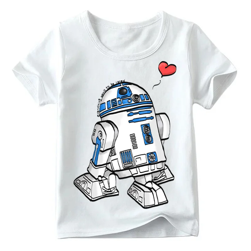 Забавная футболка с R2-D2 «Звездные войны» и BB-8 для маленьких мальчиков и девочек летние детские топы с короткими рукавами, детская повседневная одежда HKP5193