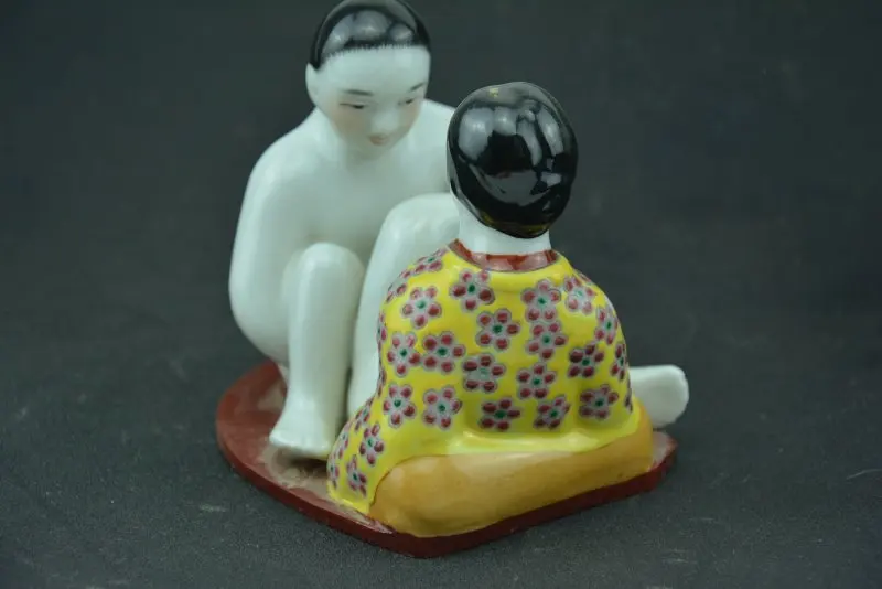 Редкий Старый китайский фарфор статуя, восточные боди-арт, любовь,#17, ручная роспись ремесла, украшения, коллекции и украшением