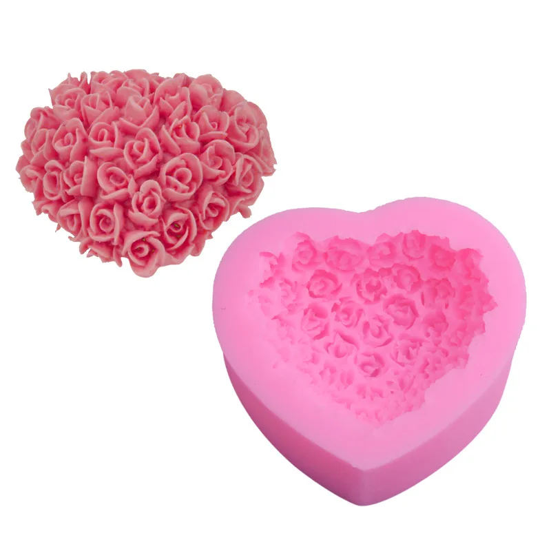Свеча сделай сам форма Love Rose силиконовая креативная ароматерапия гипсовая для